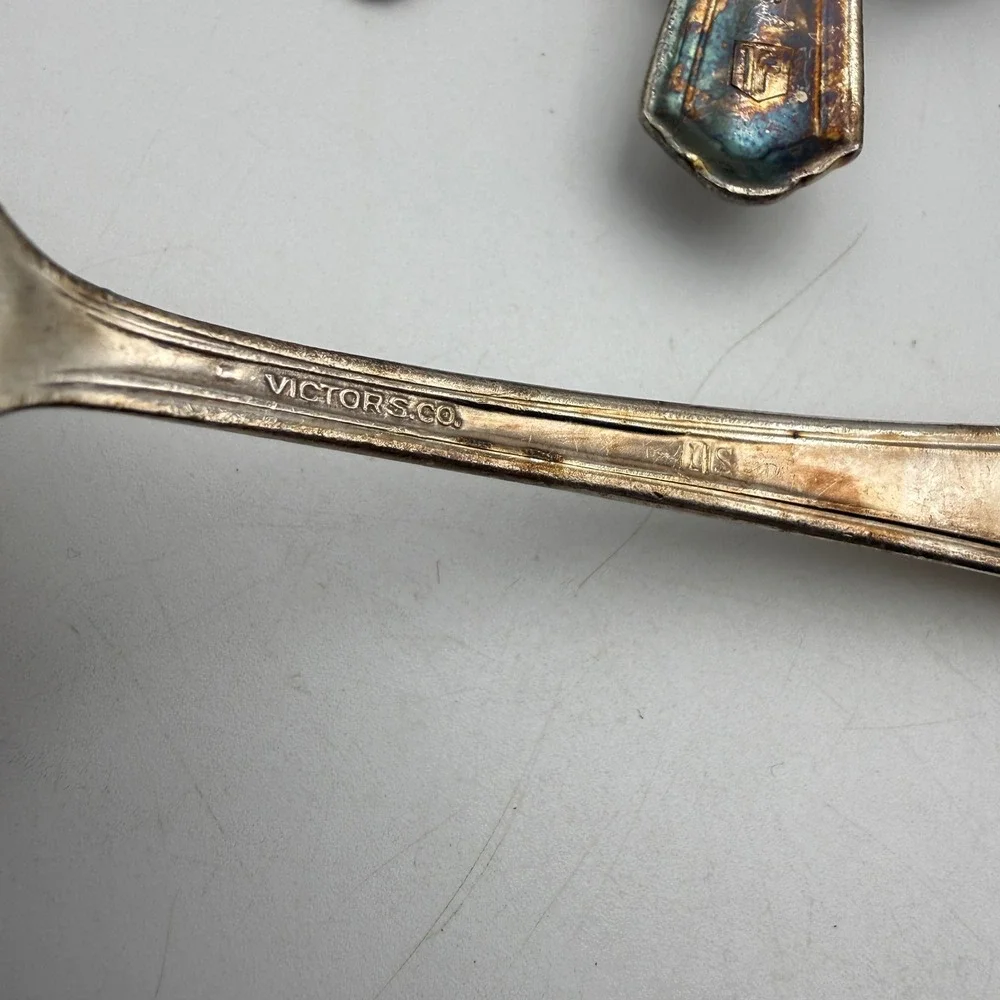Victor S. Co. Silverplate Flatware 60pc Set Mix Silver Tarnish Art Deco Radisson